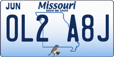 MO license plate OL2A8J