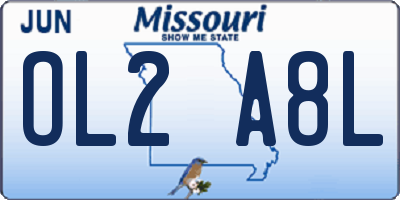MO license plate OL2A8L