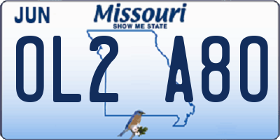 MO license plate OL2A8O
