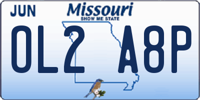 MO license plate OL2A8P