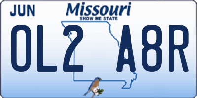 MO license plate OL2A8R