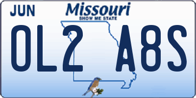 MO license plate OL2A8S