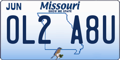 MO license plate OL2A8U