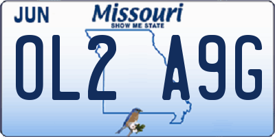 MO license plate OL2A9G