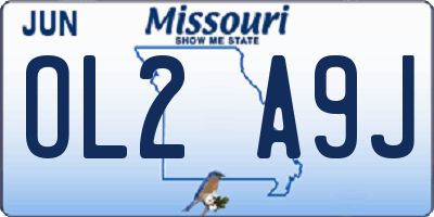 MO license plate OL2A9J