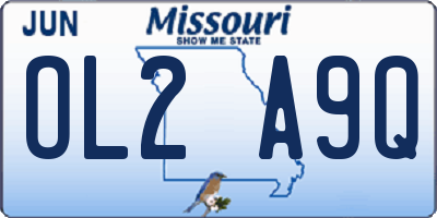 MO license plate OL2A9Q