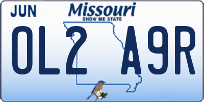 MO license plate OL2A9R