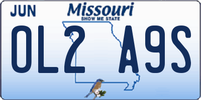 MO license plate OL2A9S