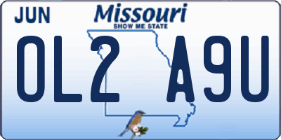 MO license plate OL2A9U