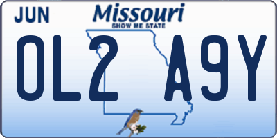MO license plate OL2A9Y
