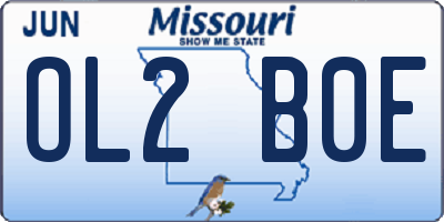 MO license plate OL2B0E