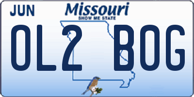 MO license plate OL2B0G