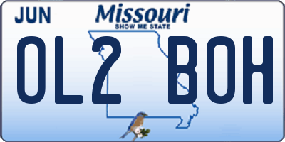 MO license plate OL2B0H