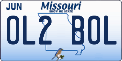 MO license plate OL2B0L