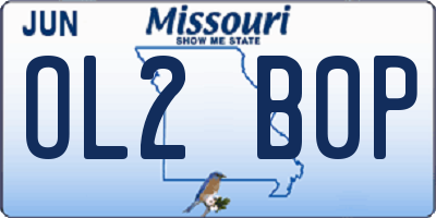 MO license plate OL2B0P