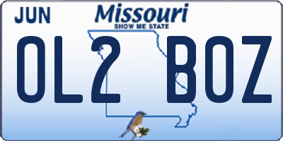 MO license plate OL2B0Z