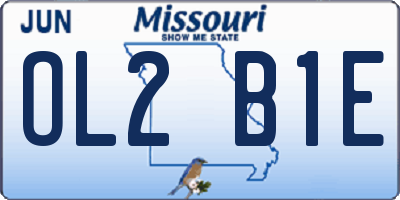MO license plate OL2B1E