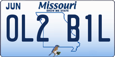MO license plate OL2B1L