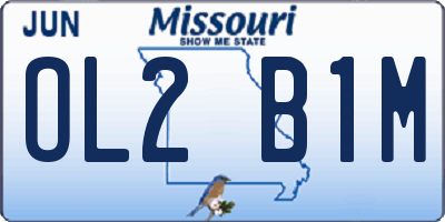 MO license plate OL2B1M