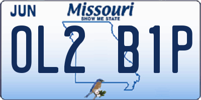 MO license plate OL2B1P