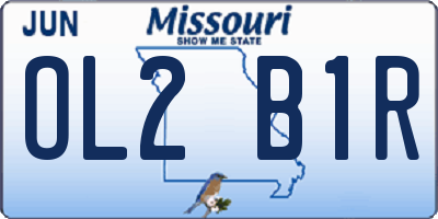 MO license plate OL2B1R