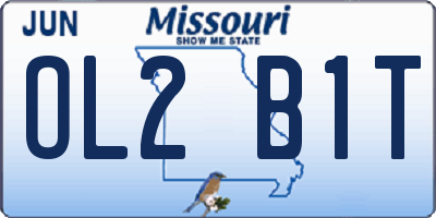 MO license plate OL2B1T