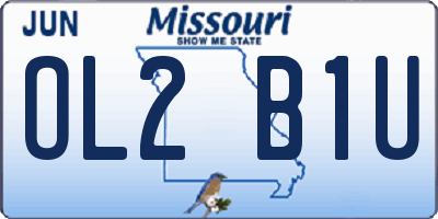 MO license plate OL2B1U