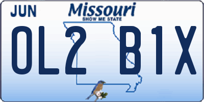 MO license plate OL2B1X