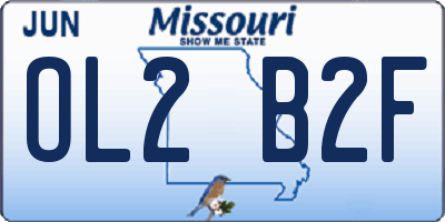 MO license plate OL2B2F