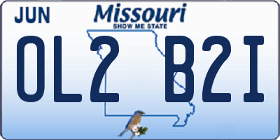 MO license plate OL2B2I