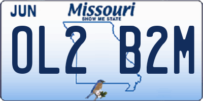 MO license plate OL2B2M