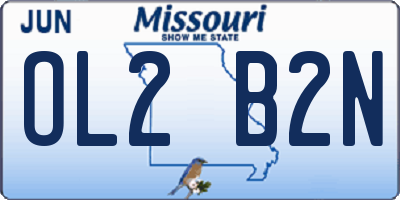 MO license plate OL2B2N