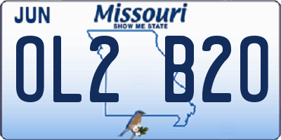 MO license plate OL2B2O