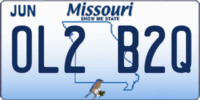 MO license plate OL2B2Q
