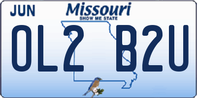 MO license plate OL2B2U