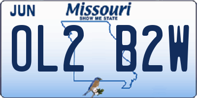 MO license plate OL2B2W