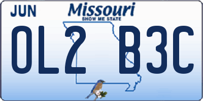 MO license plate OL2B3C