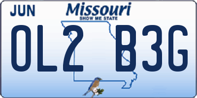 MO license plate OL2B3G