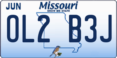 MO license plate OL2B3J