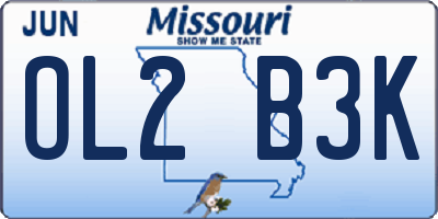 MO license plate OL2B3K