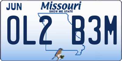 MO license plate OL2B3M