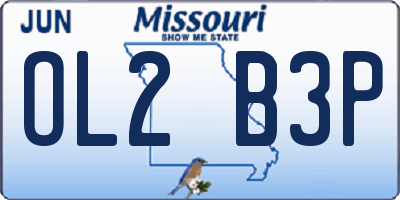 MO license plate OL2B3P
