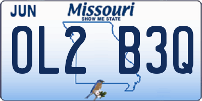 MO license plate OL2B3Q