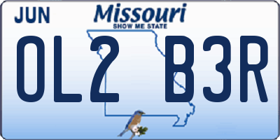 MO license plate OL2B3R