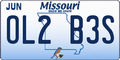 MO license plate OL2B3S