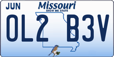 MO license plate OL2B3V