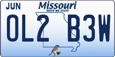MO license plate OL2B3W