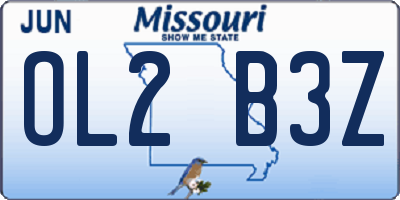 MO license plate OL2B3Z
