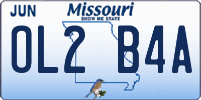 MO license plate OL2B4A
