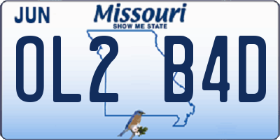 MO license plate OL2B4D